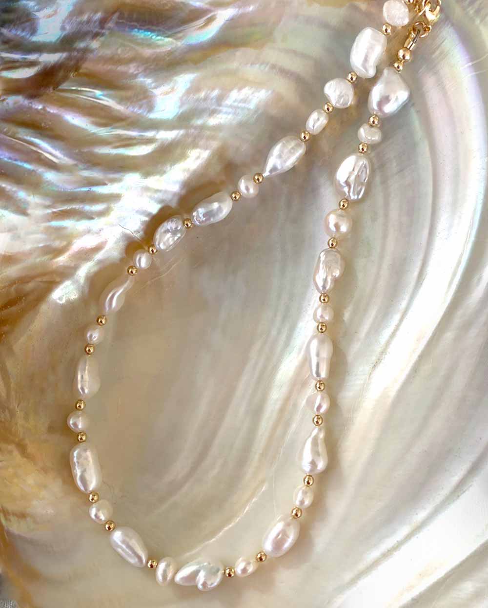 Ariel Pearl Necklace 14K Gold Filled