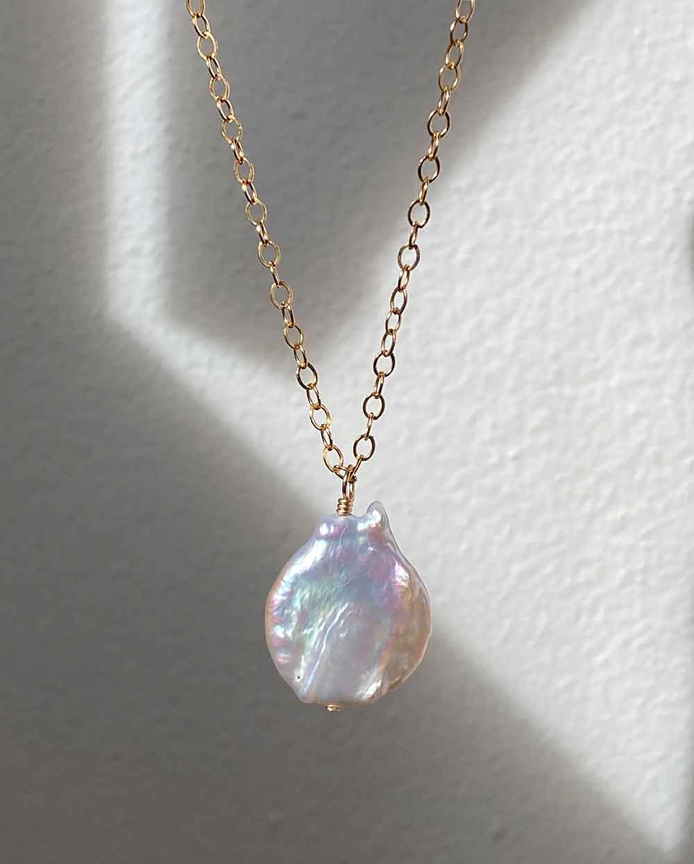 Radiance Keshi Coin Pearl Necklace