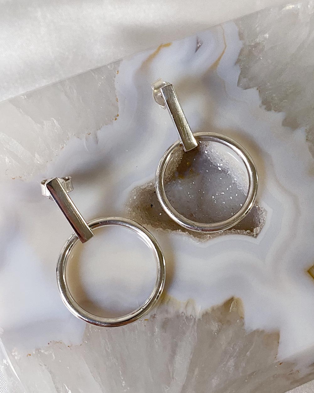 Small Vacation Hoop Earrings Sterling Silver