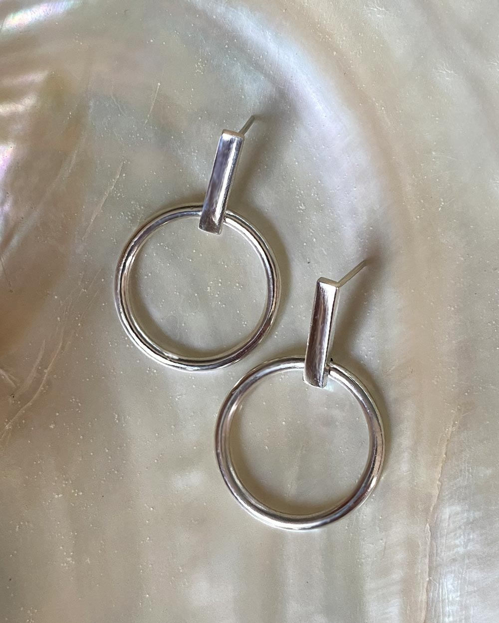 Small Vacation Hoop Earrings Sterling Silver