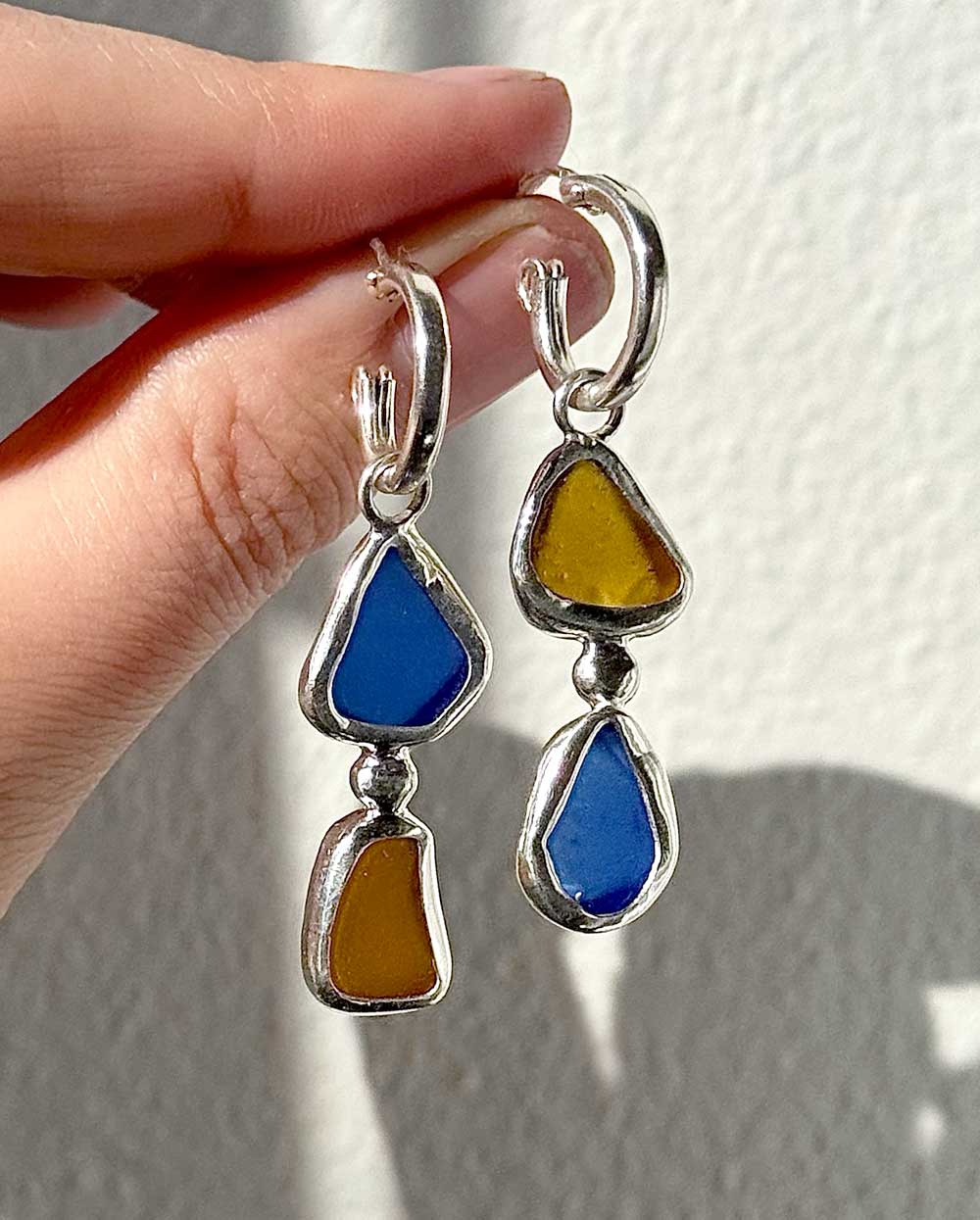 Double Drop Sea Glass Earring Charms