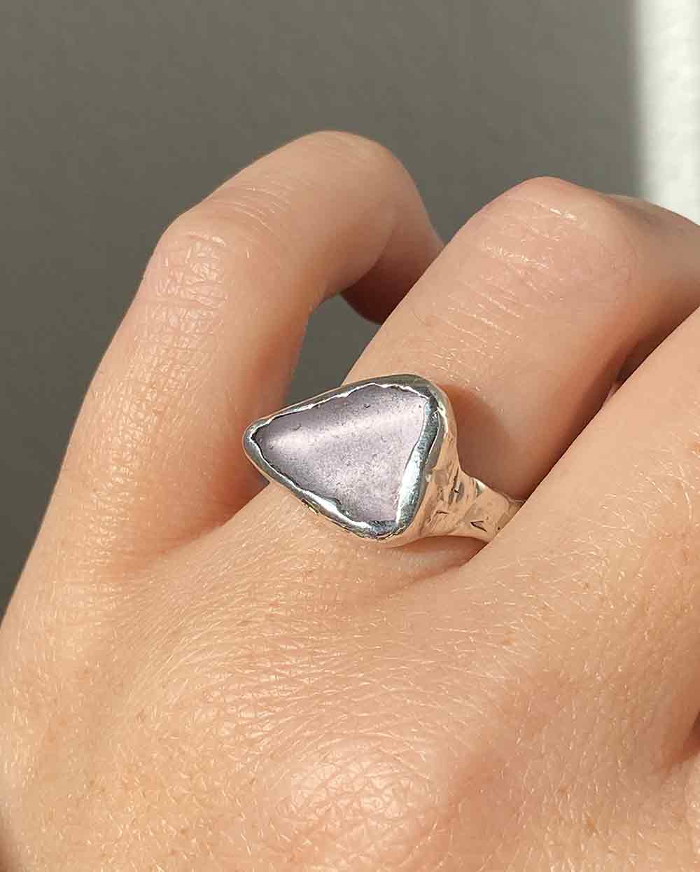 Lavender Sea GlassRing - Size 7 1/4