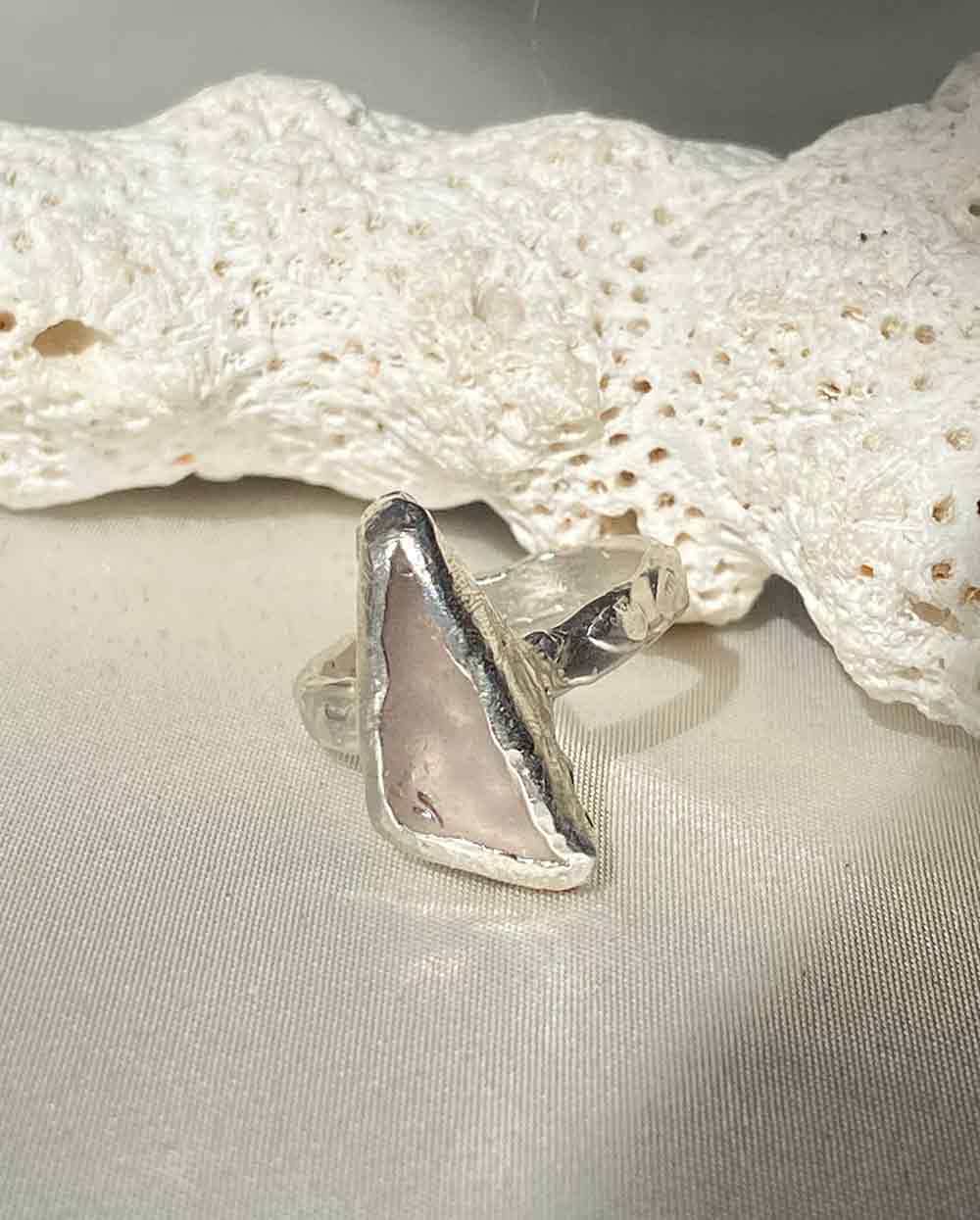 Lavender Sea GlassRing - Size 6