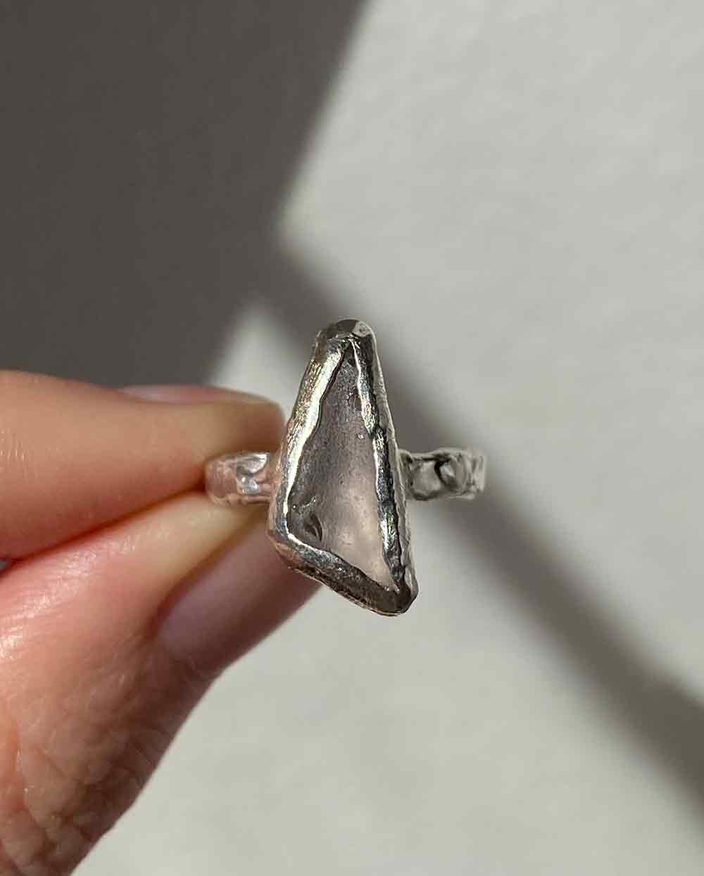 Lavender Sea GlassRing - Size 6