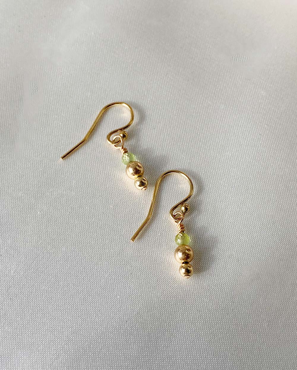 Mini Gemstone Drop Earrings 14K Gold Filled