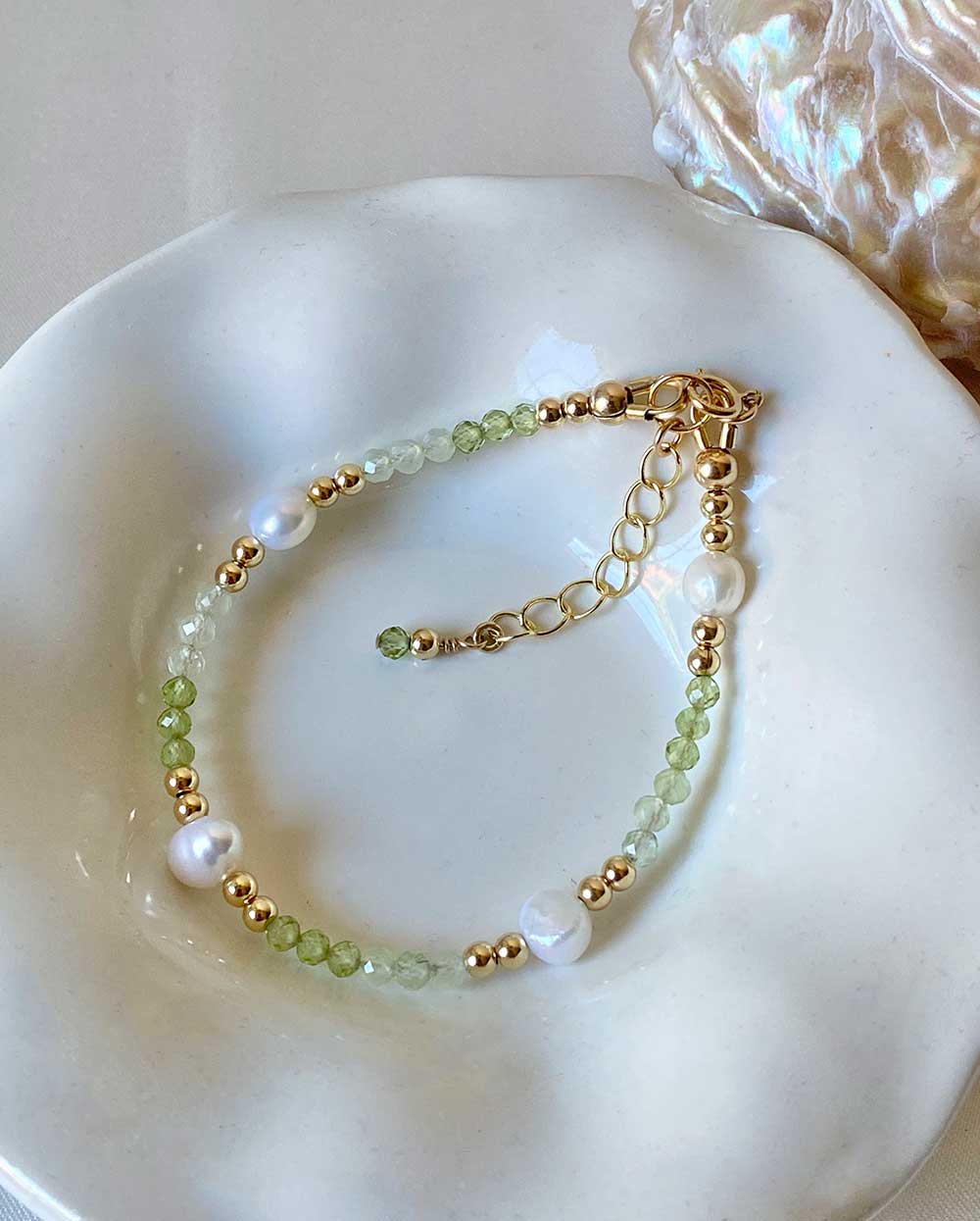 Peridot & Green Amethyst Bracelet 14K Gold Filled
