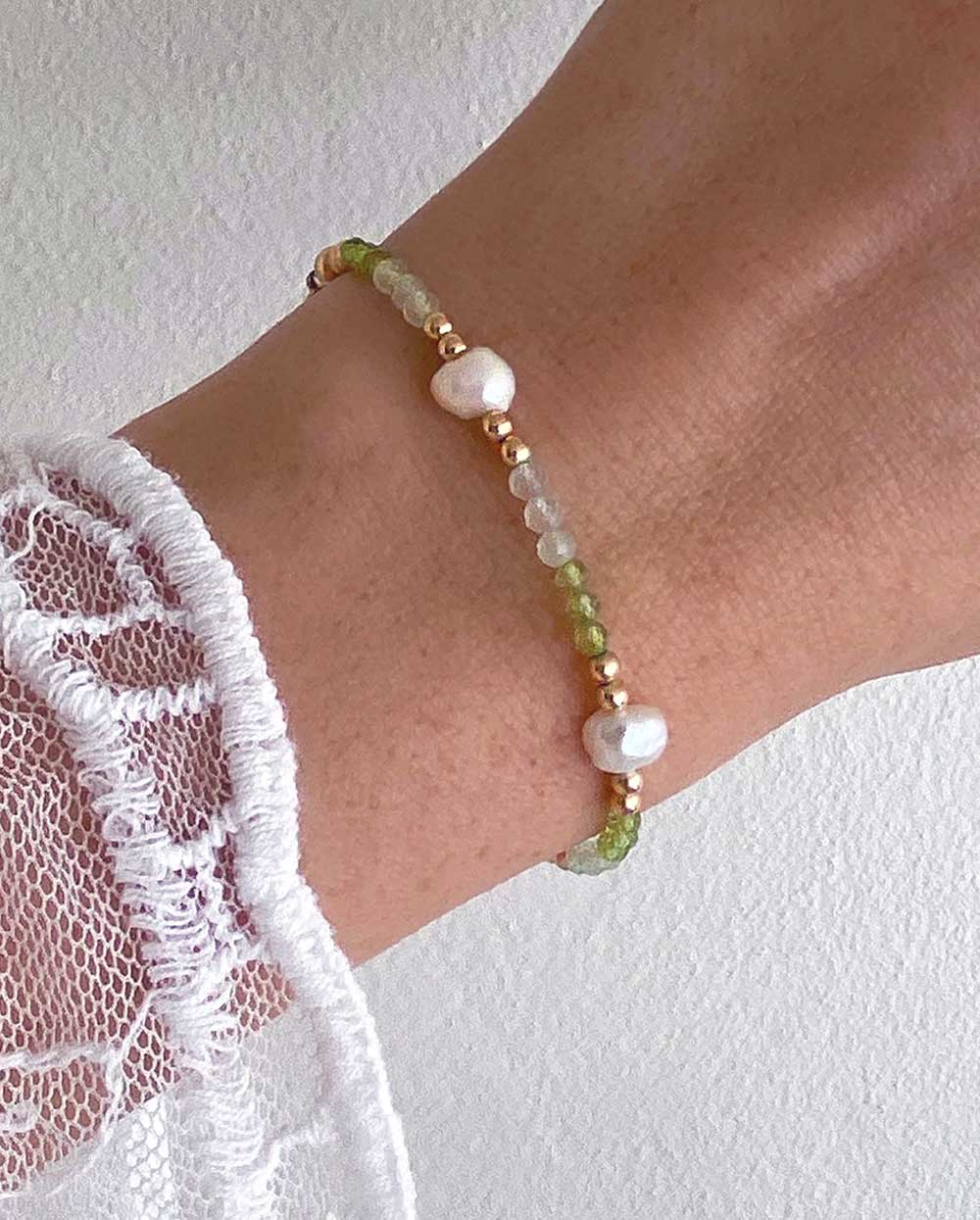 Peridot & Green Amethyst Bracelet 14K Gold Filled