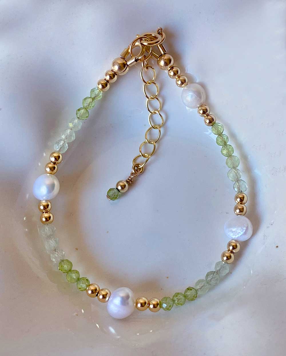 Peridot & Green Amethyst Bracelet 14K Gold Filled