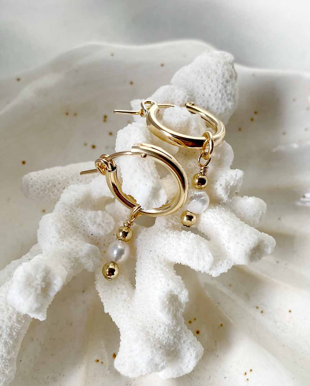 Pia Pearl Huggie Earrings