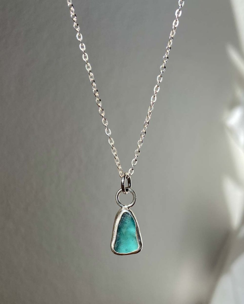 Aqua Blue Sea Glass NecklaceSea Glass NecklaceReady - To - ShipAngela Wozniak Jewellery