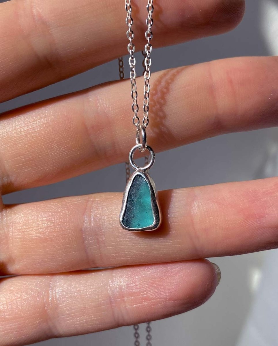 Aqua Blue Sea Glass NecklaceSea Glass NecklaceReady - To - ShipAngela Wozniak Jewellery