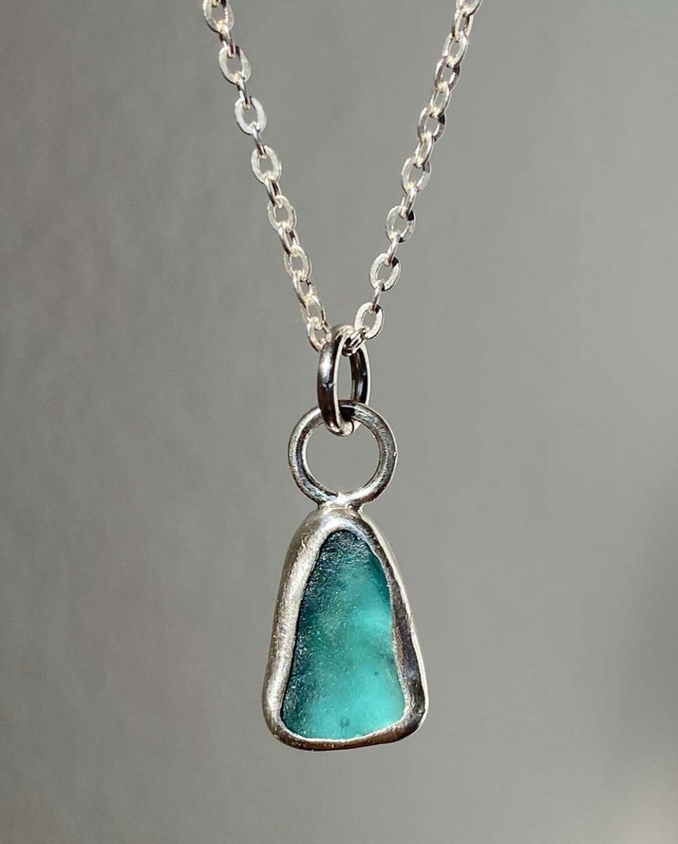 Aqua Blue Sea Glass NecklaceSea Glass NecklaceReady - To - ShipAngela Wozniak Jewellery