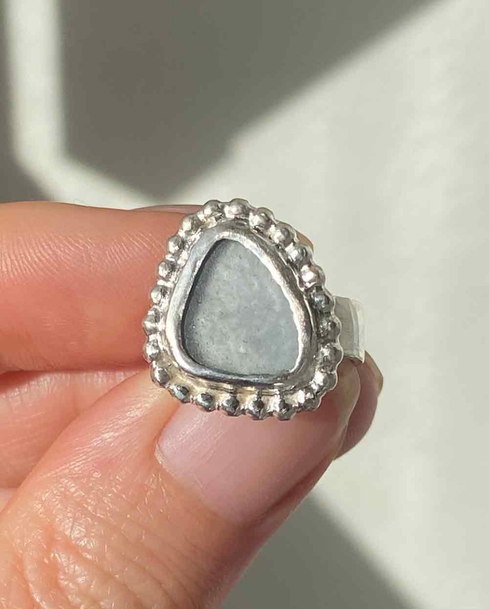 Aquamarine Sea Glass Ring - Size 6Sea Glass RingSterling SilverAngela Wozniak Jewellery