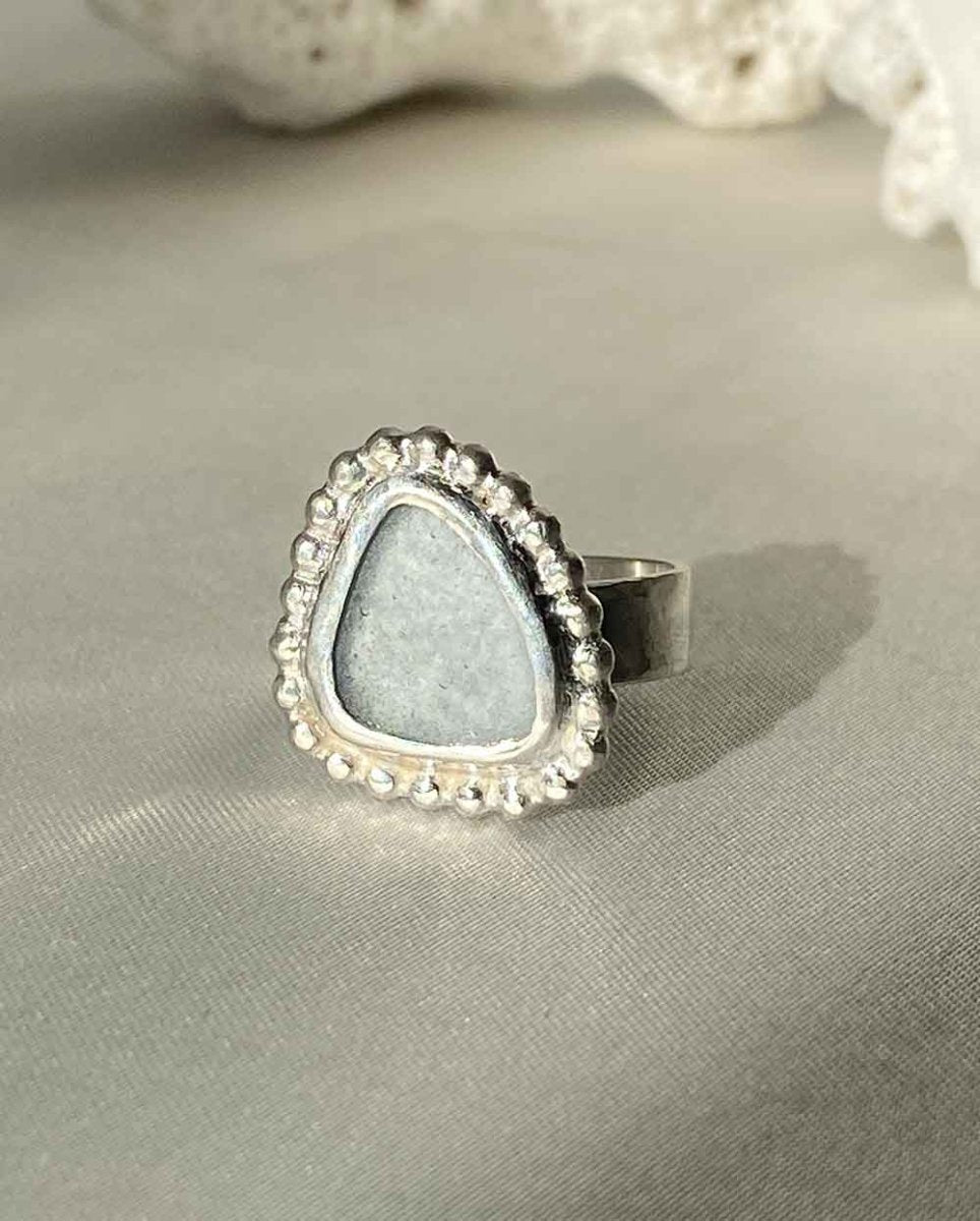 Aquamarine Sea Glass Ring - Size 6Sea Glass RingSterling SilverAngela Wozniak Jewellery