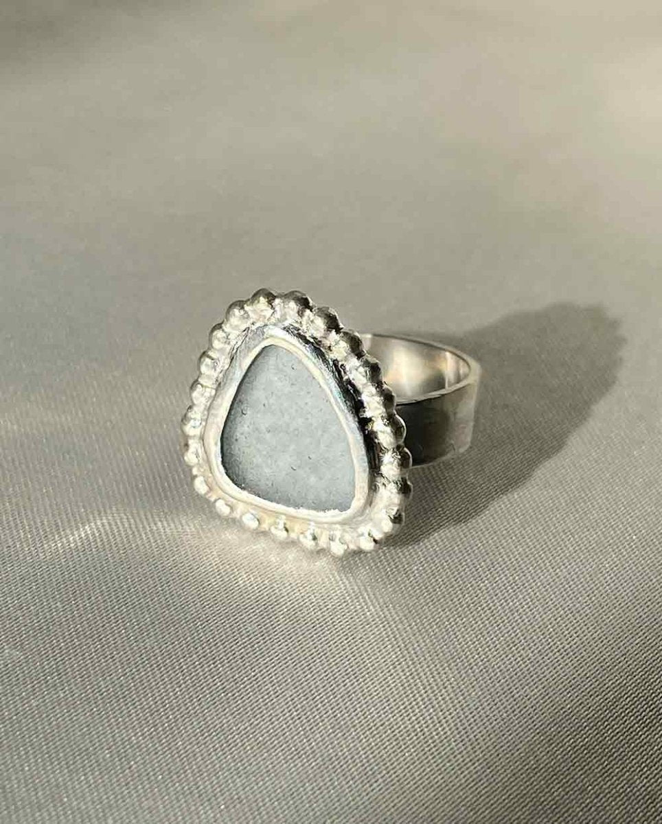 Aquamarine Sea Glass Ring - Size 6Sea Glass RingSterling SilverAngela Wozniak Jewellery