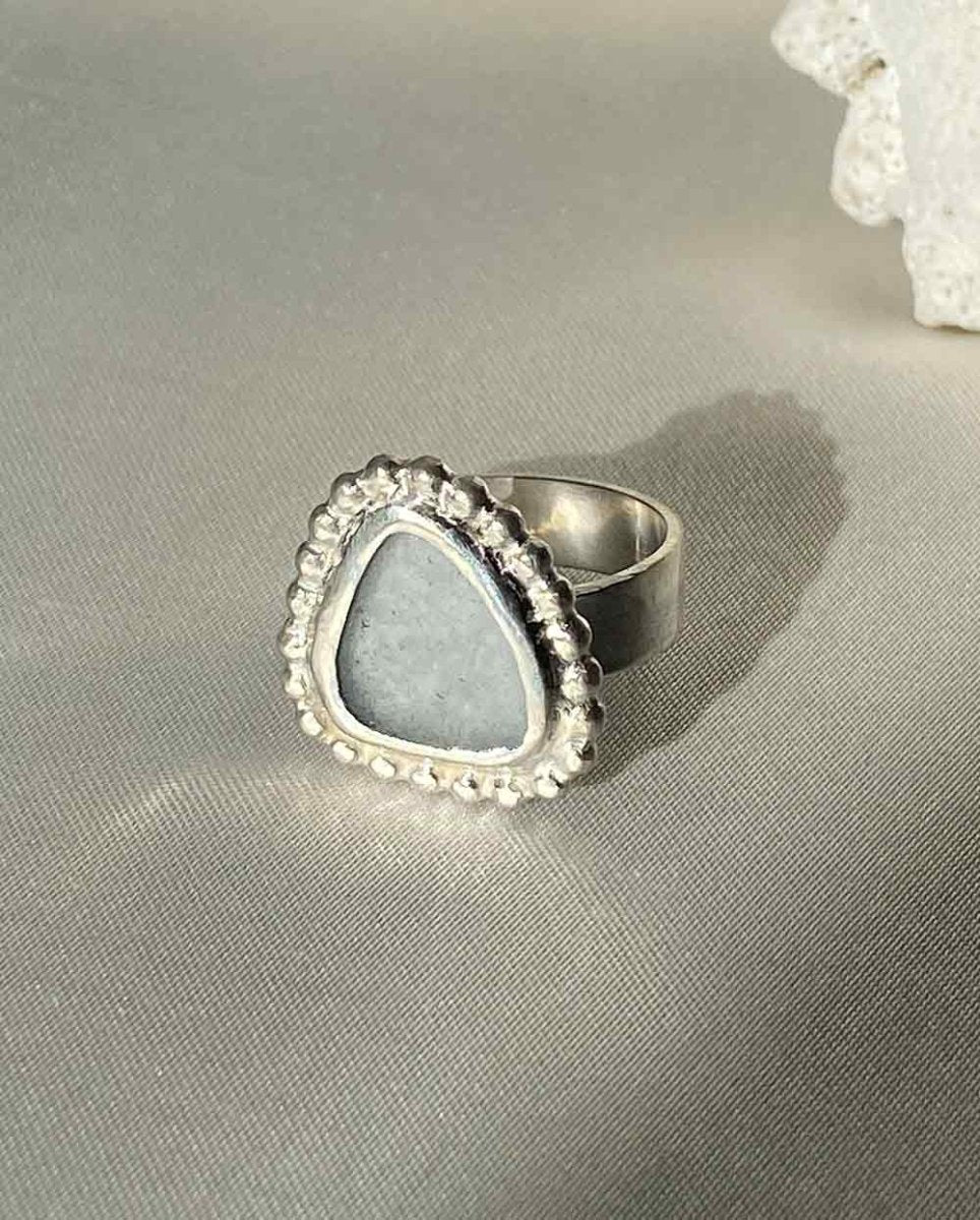 Aquamarine Sea Glass Ring - Size 6Sea Glass RingSterling SilverAngela Wozniak Jewellery