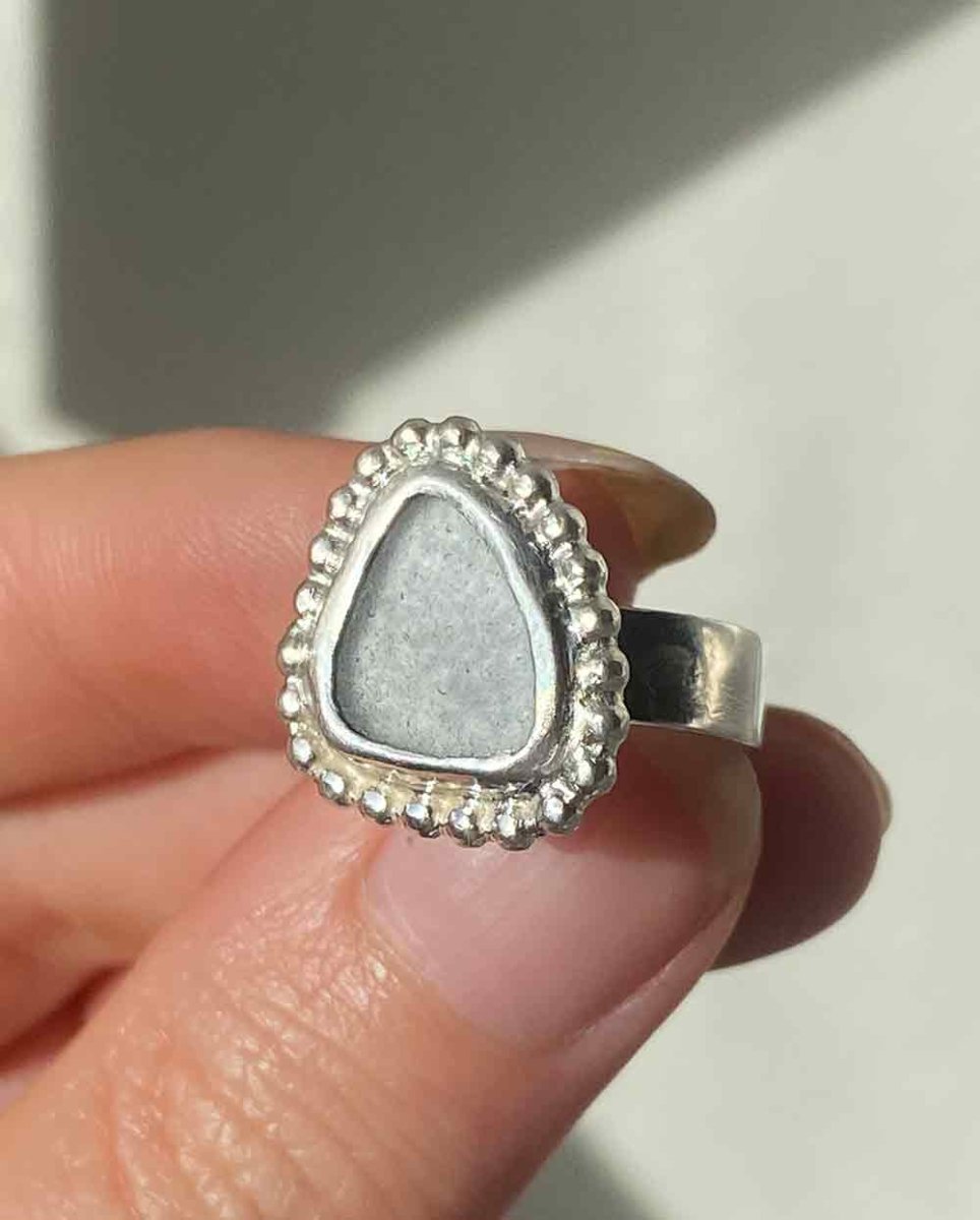 Aquamarine Sea Glass Ring - Size 6Sea Glass RingSterling SilverAngela Wozniak Jewellery