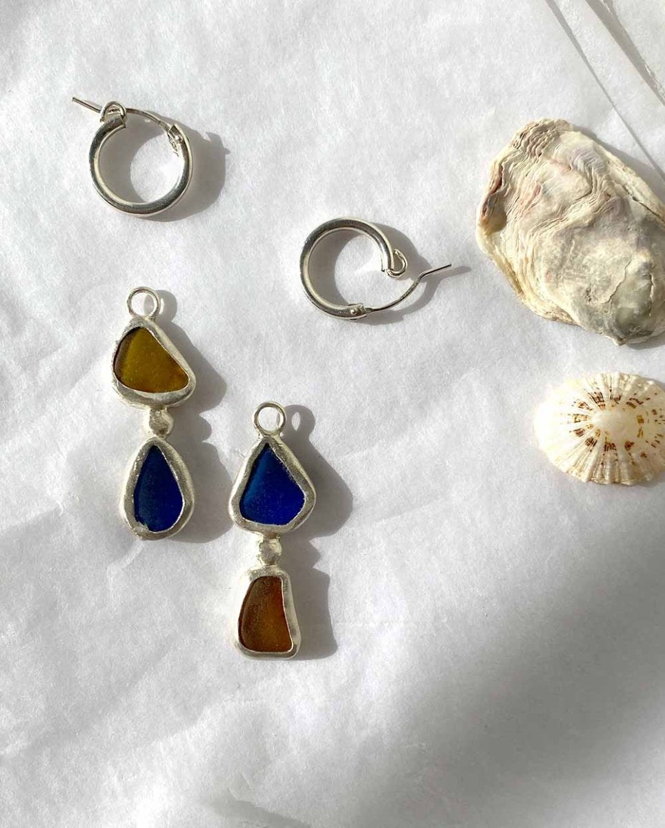 Double Drop Sea Glass Earring CharmsEarringsMade - To - OrderAngela Wozniak Jewellery