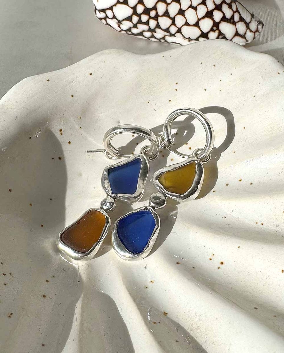 Double Drop Sea Glass Earring CharmsEarringsMade - To - OrderAngela Wozniak Jewellery