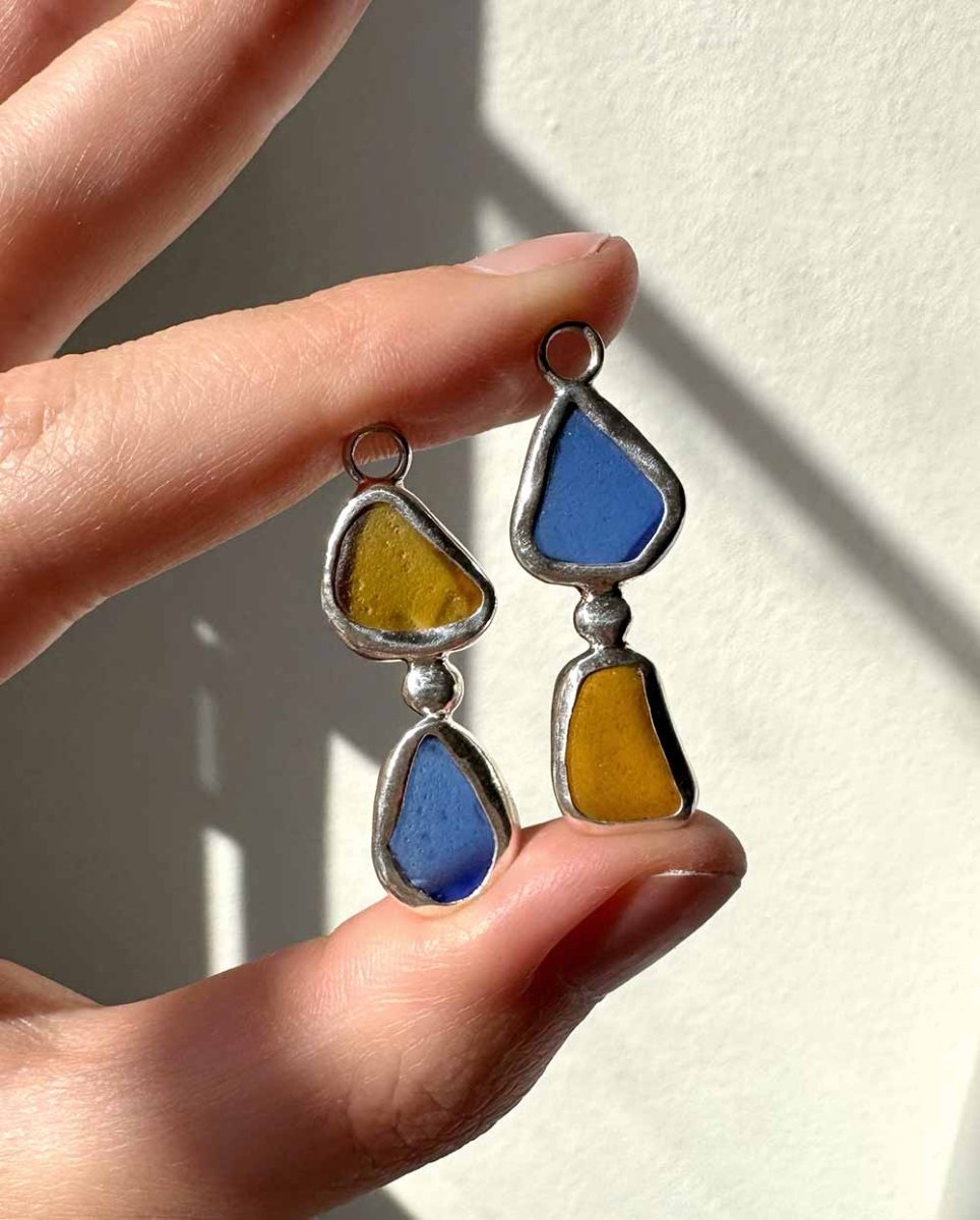 Double Drop Sea Glass Earring CharmsEarringsMade - To - OrderAngela Wozniak Jewellery