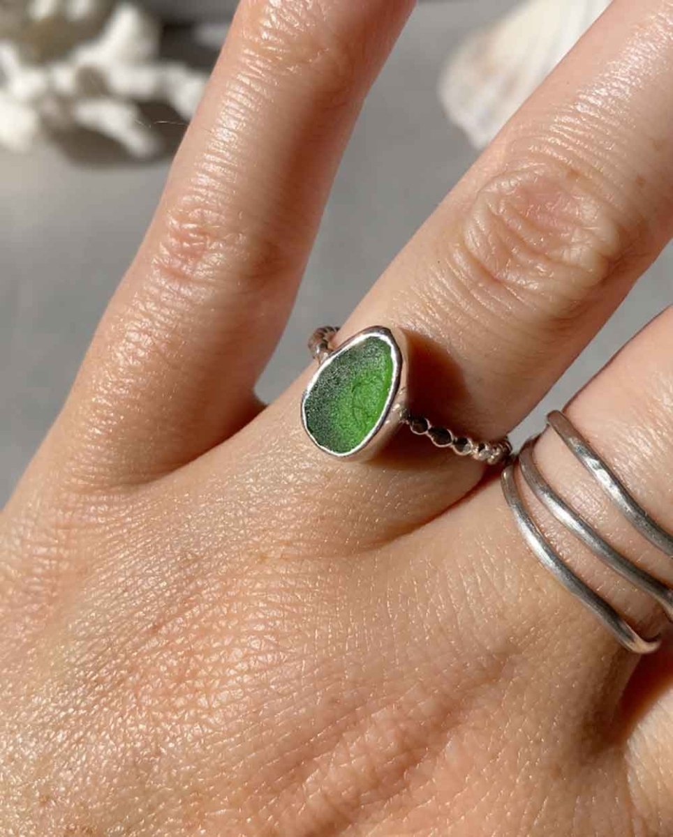 Emerald Sea Glass Ring - 7.25RingsReady - To - ShipAngela Wozniak Jewellery