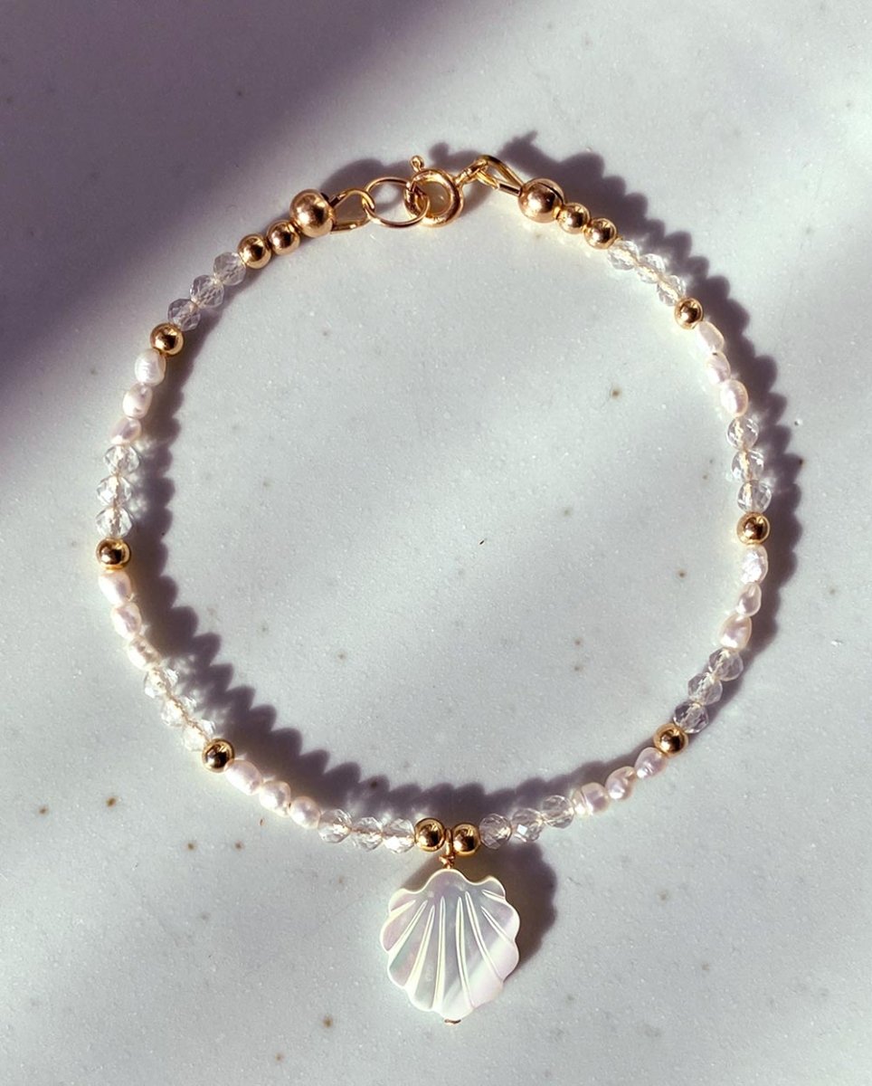 Francesa Mother of Pearl & White Topaz BraceletBracelets14K Gold FilledAngela Wozniak Jewellery