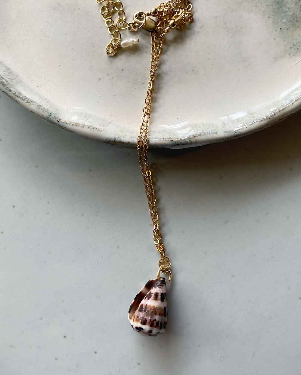 Hebrew Shell Necklace 14k Gold Filled