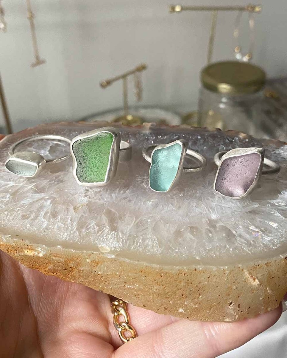 Lavender Sea Glass Ring - Size 8RingsReady - To - ShipAngela Wozniak Jewellery