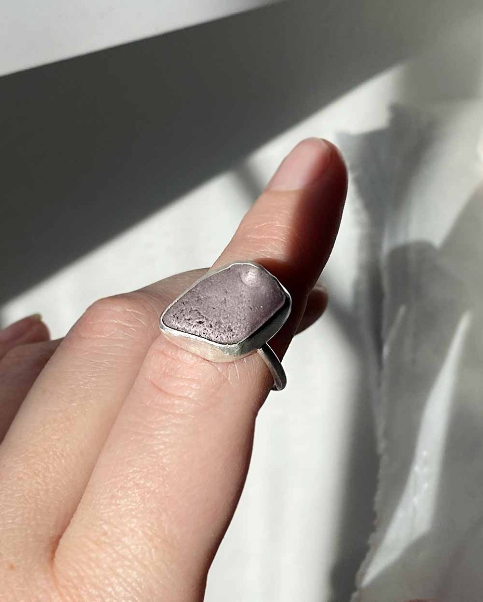 Lavender Sea Glass Ring - Size 8RingsReady - To - ShipAngela Wozniak Jewellery