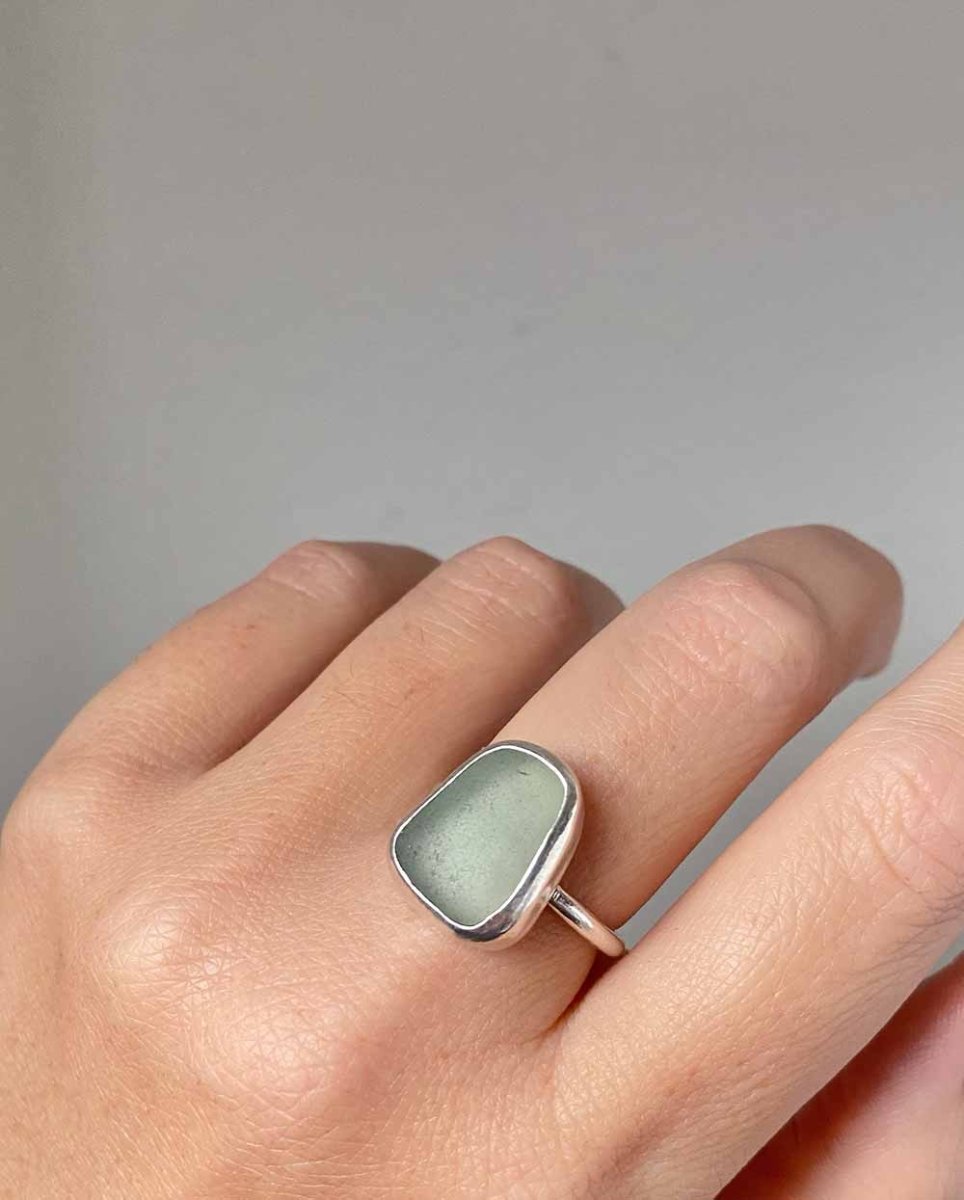 Light Green Sea Glass Ring - Size 7 3/4RingsReady - To - ShipAngela Wozniak Jewellery