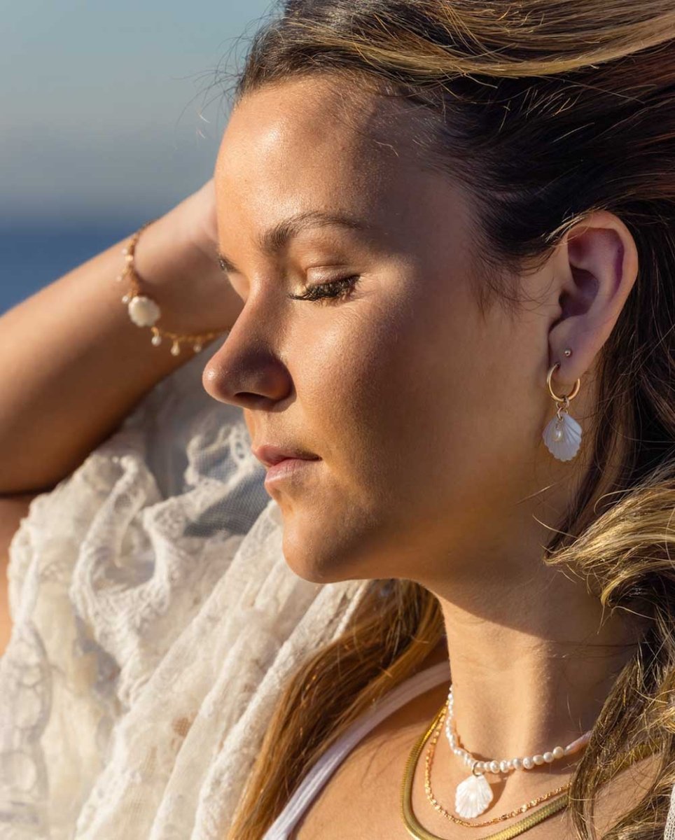 Lola Mother of Pearl HoopsEarrings14k Gold FilledAngela Wozniak Jewellery