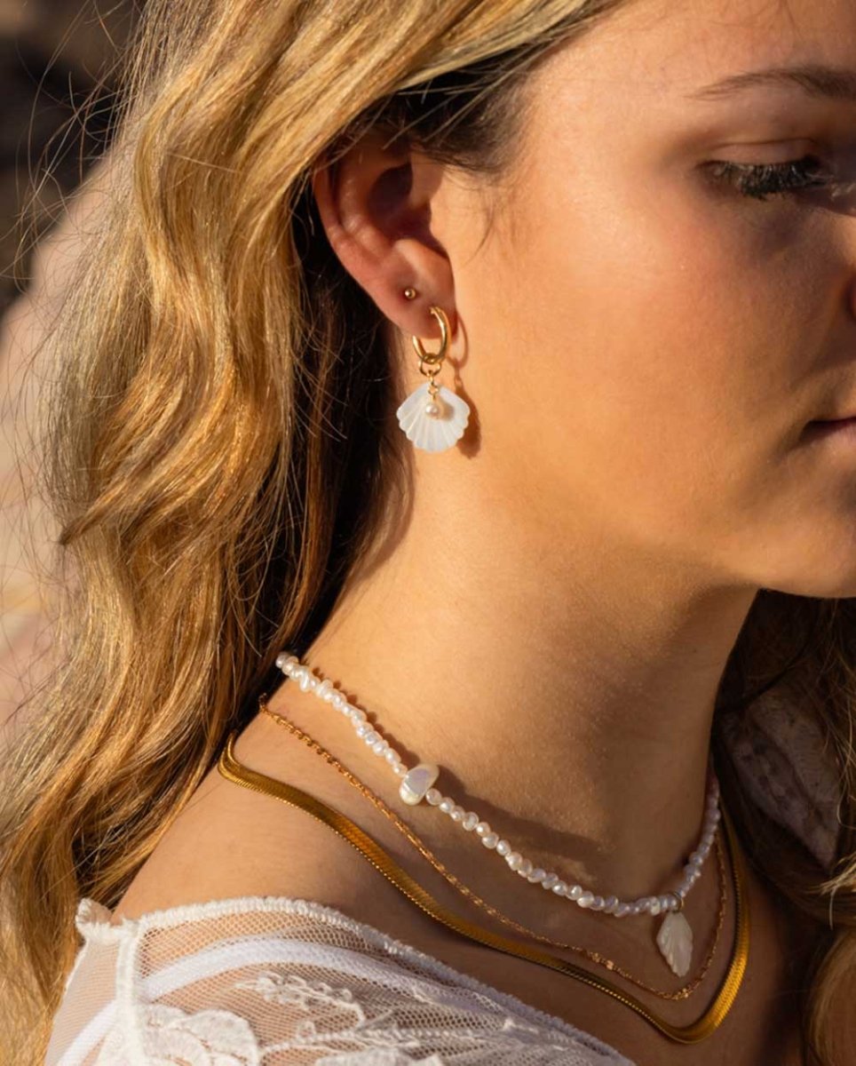 Lola Mother of Pearl HoopsEarrings14k Gold FilledAngela Wozniak Jewellery