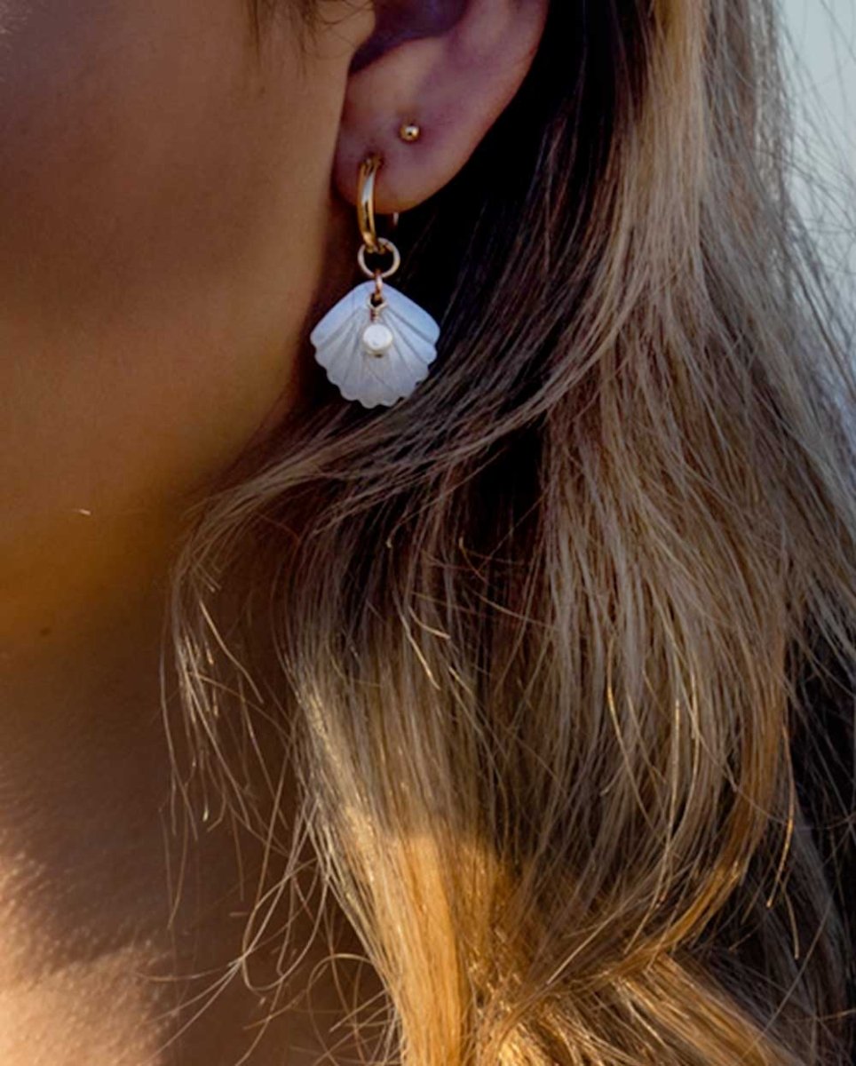 Lola Mother of Pearl HoopsEarrings14k Gold FilledAngela Wozniak Jewellery