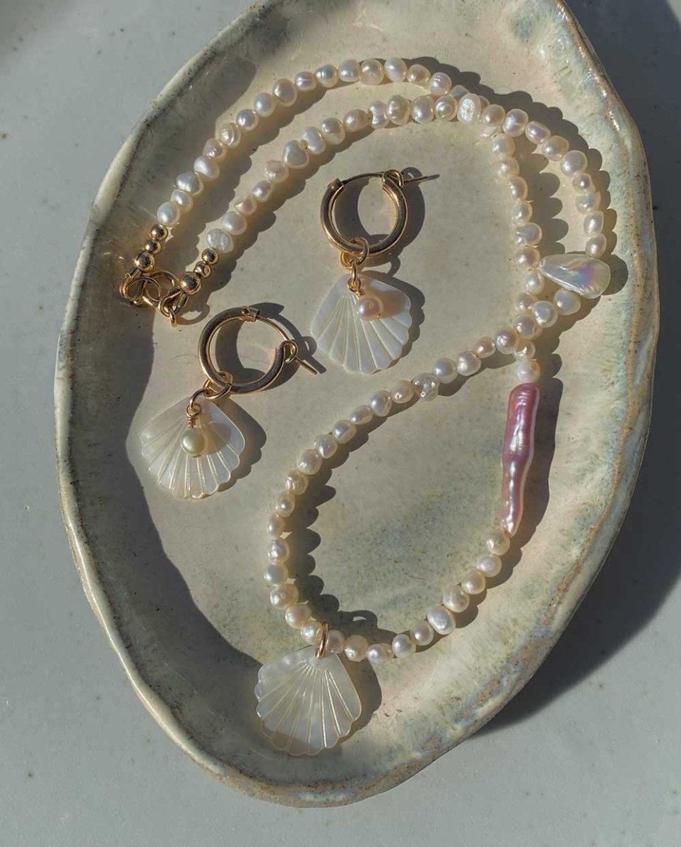 Lola Mother of Pearl HoopsEarrings14k Gold FilledAngela Wozniak Jewellery