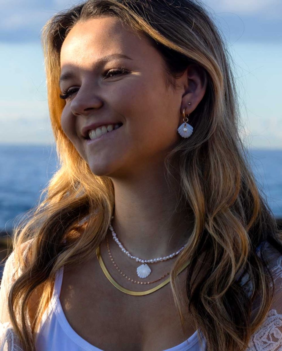 Lola Mother of Pearl HoopsEarrings14k Gold FilledAngela Wozniak Jewellery