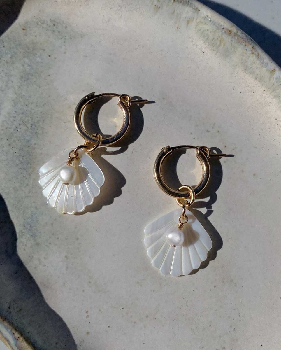 Lola Mother of Pearl HoopsEarrings14k Gold FilledAngela Wozniak Jewellery