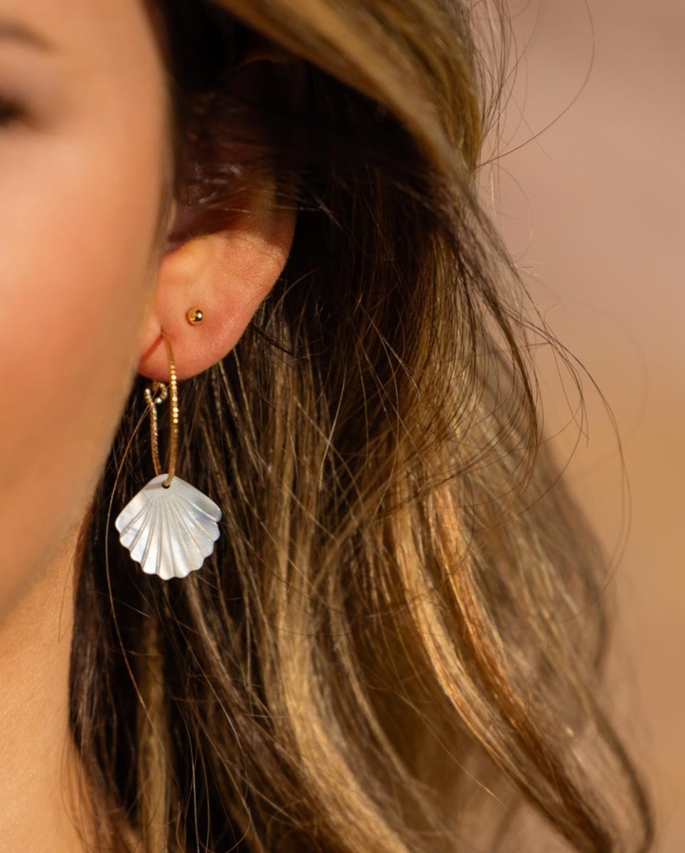 Lola Mother of Pearl Sparkle HoopsOcean Opulence14k Gold FilledAngela Wozniak Jewellery