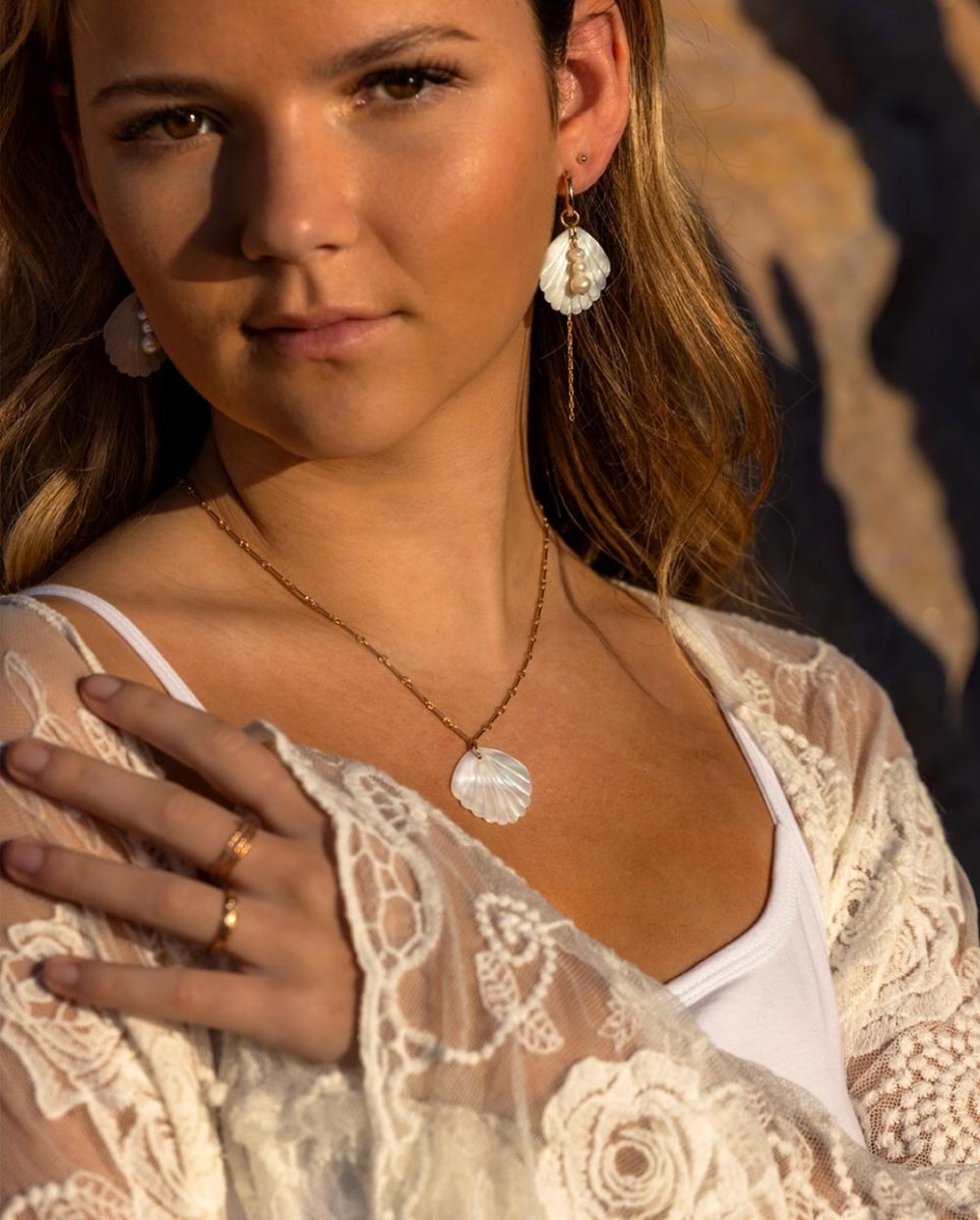 Oasis Mother of Pearl Bar Chain NecklaceOcean Opulence14k Gold FilledAngela Wozniak Jewellery