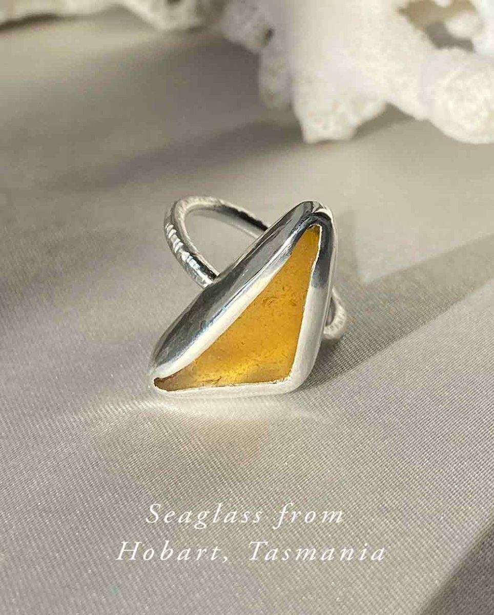 Orange Sea Glass Ring - Size 6Sea Glass RingSterling SilverAngela Wozniak Jewellery