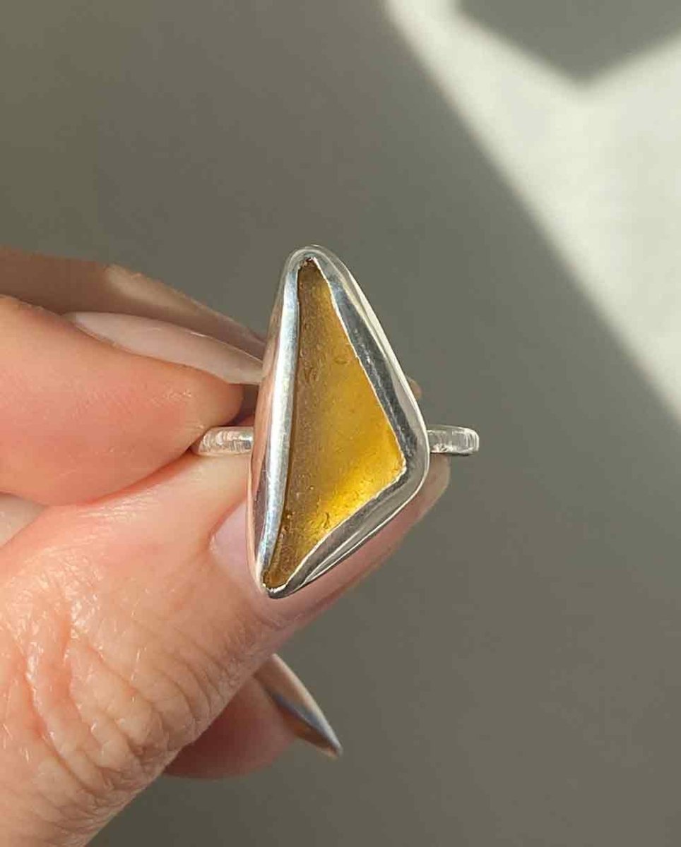 Orange Sea Glass Ring - Size 6Sea Glass RingSterling SilverAngela Wozniak Jewellery