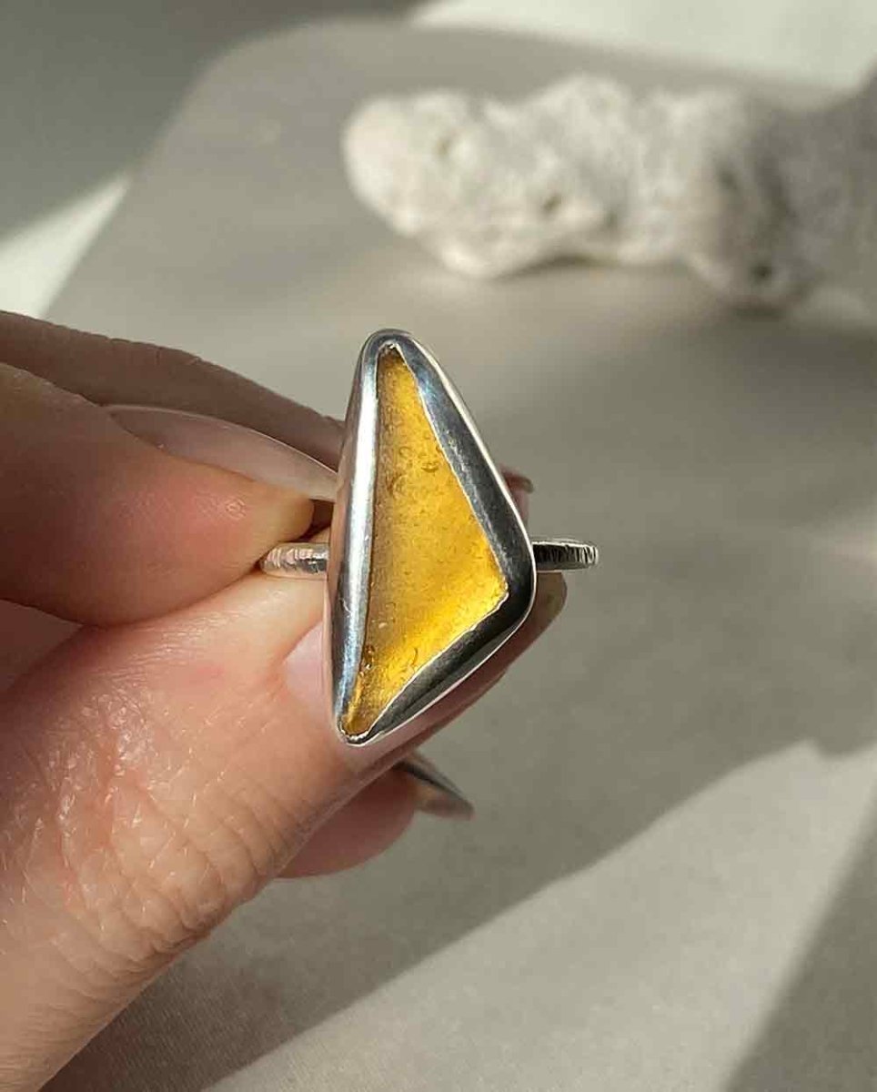 Orange Sea Glass Ring - Size 6Sea Glass RingSterling SilverAngela Wozniak Jewellery