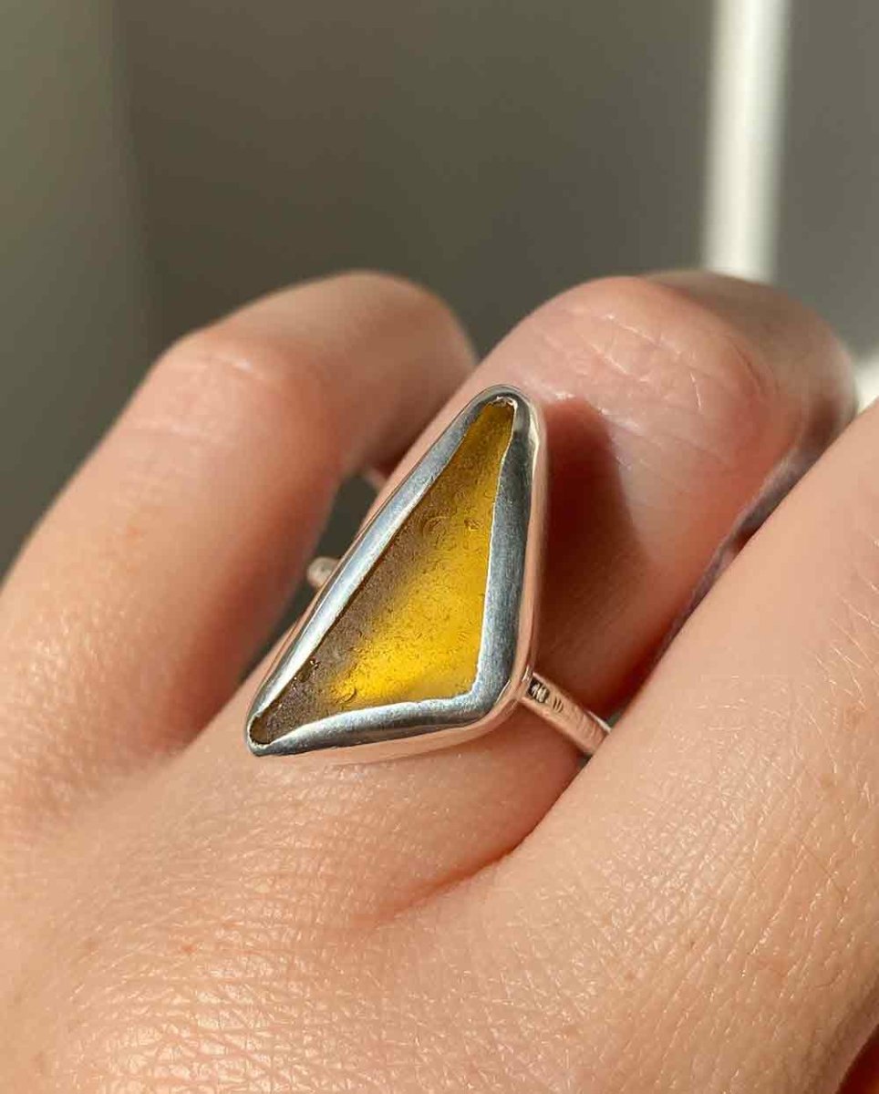 Orange Sea Glass Ring - Size 6Sea Glass RingSterling SilverAngela Wozniak Jewellery