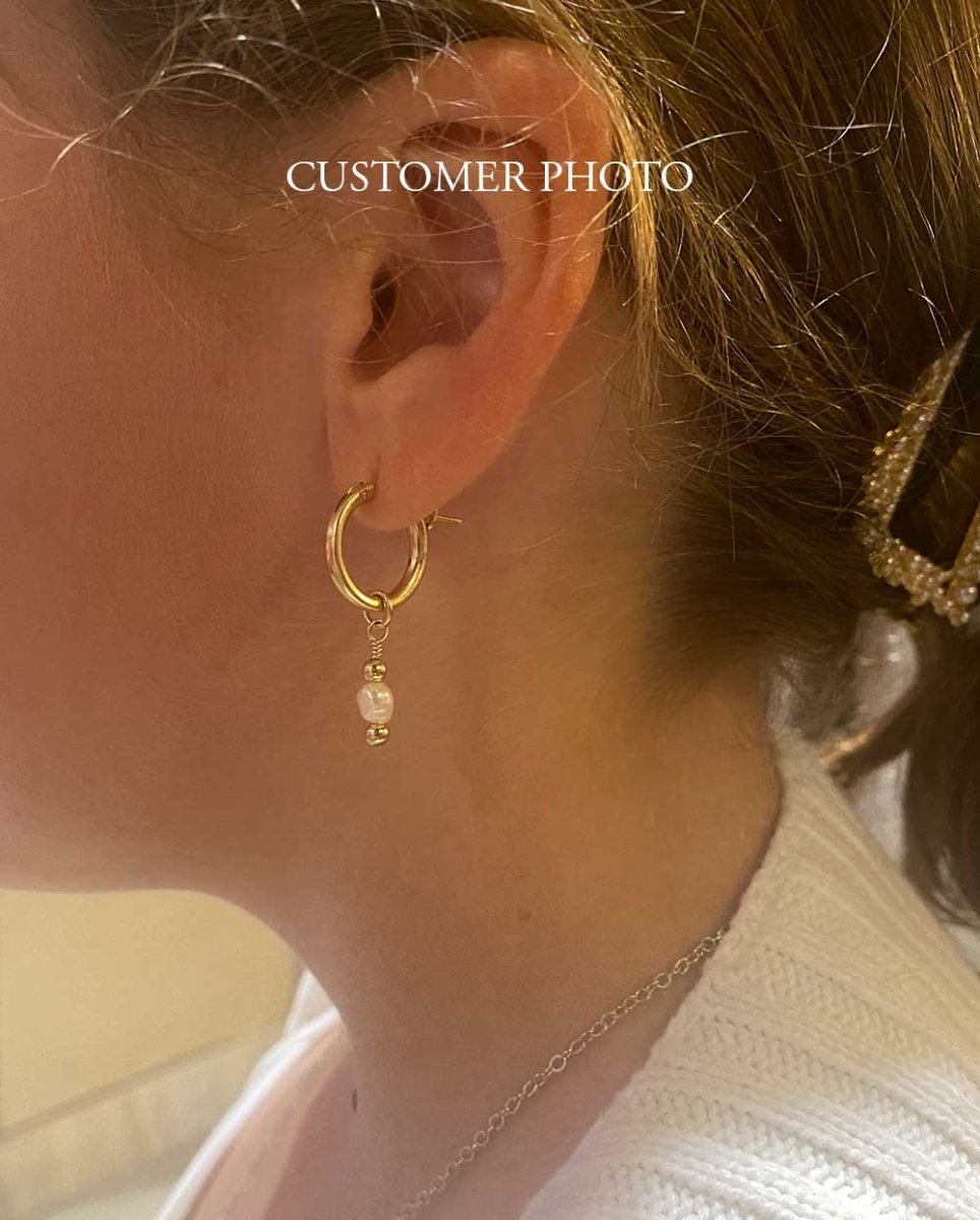 Pia Pearl Huggie EarringsHoop Earrings14K Gold FilledAngela Wozniak Jewellery