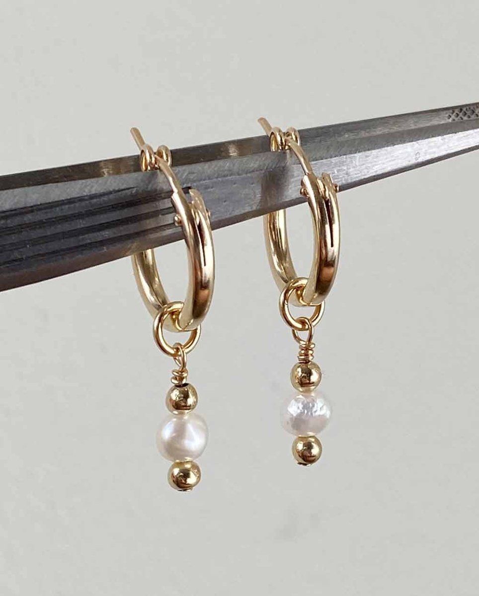 Pia Pearl Huggie EarringsHoop Earrings14K Gold FilledAngela Wozniak Jewellery