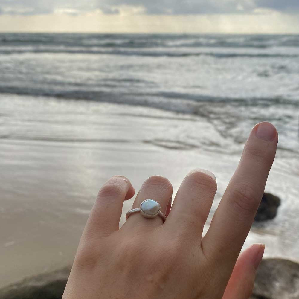 Purity Baroque Pearl Ring Sterling Silver