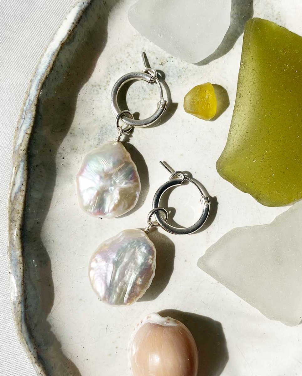 Radiance Keshi Pearl Hoop EarringsHoop EarringsSterling SilverAngela Wozniak Jewellery