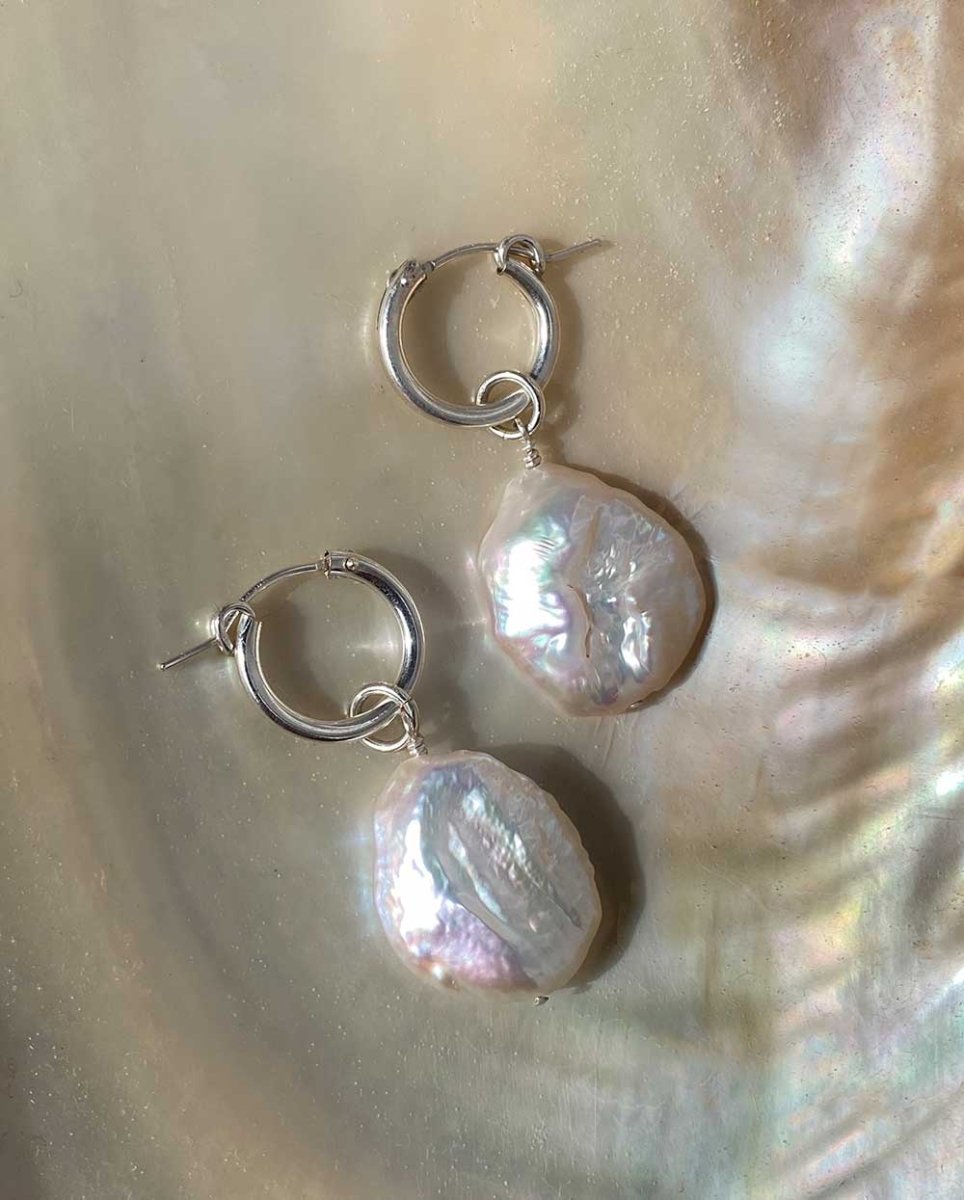Radiance Keshi Pearl Hoop EarringsHoop EarringsSterling SilverAngela Wozniak Jewellery