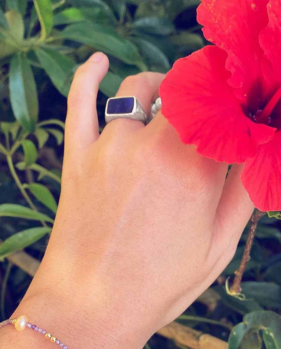 Rectangle Lapis Lazuli Signet Ring - Size 5.5RingsReady - To - ShipAngela Wozniak Jewellery