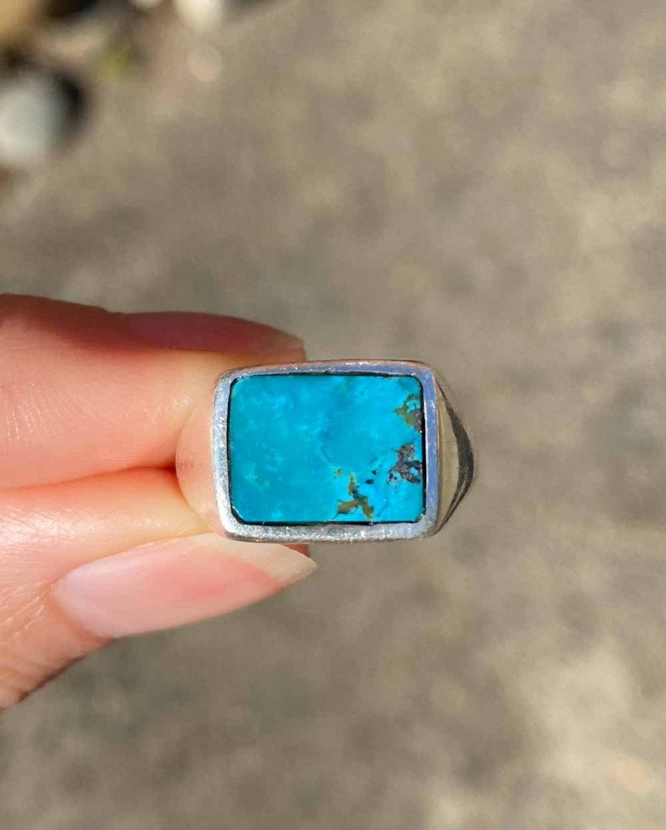 Rectangle Turquoise Signet Ring - Size 5.5Gemstone RingReady - To - ShipAngela Wozniak Jewellery
