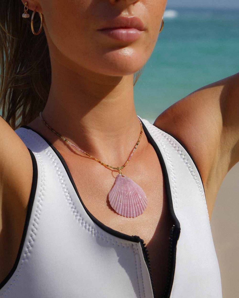 Scallop Shell & Tourmaline NecklaceNecklaces14k Gold FilledAngela Wozniak Jewellery